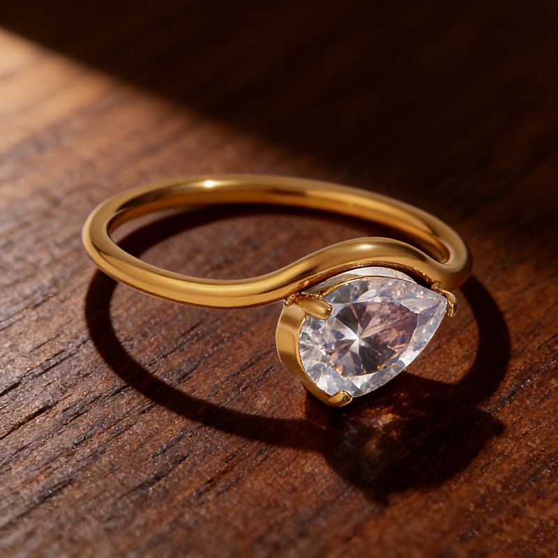 Women's Colorful Teardrop Ring, Exquisite December Birthday Gift